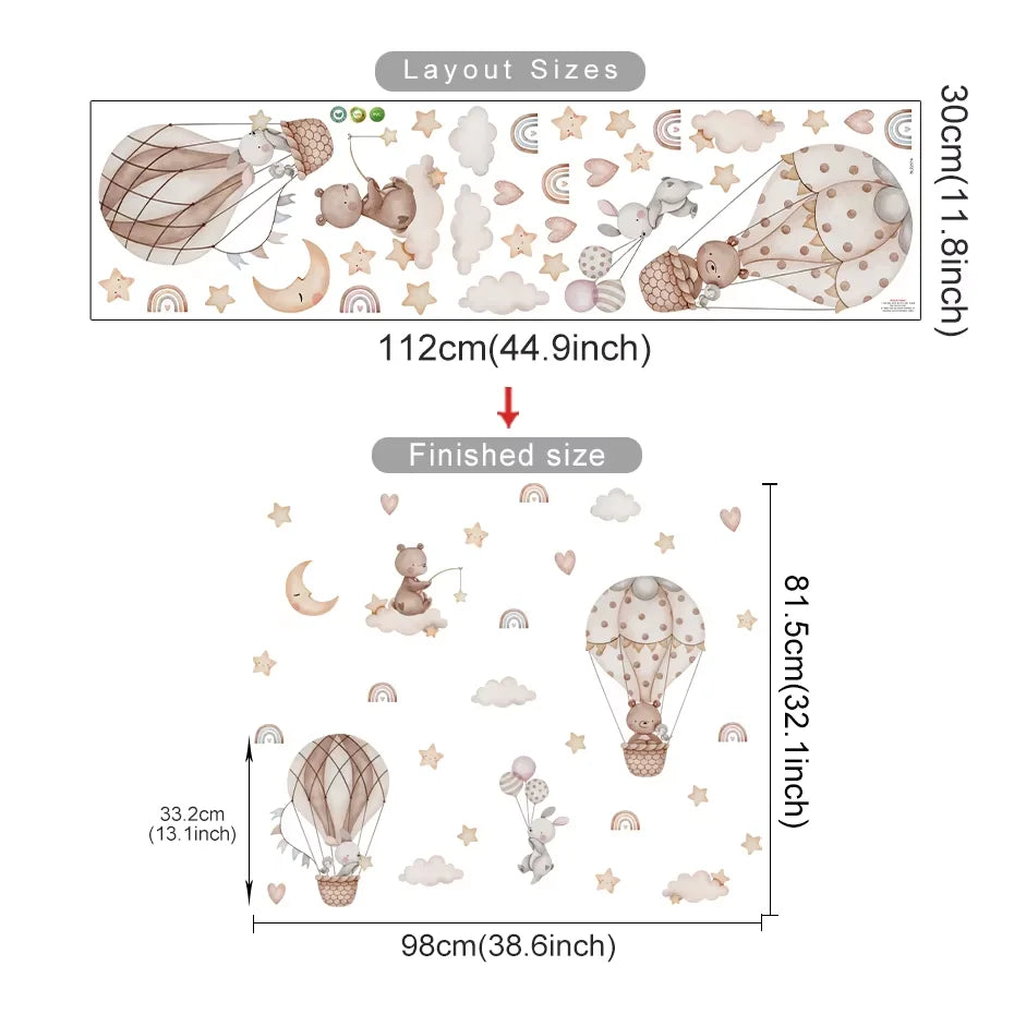 🌈✨ Cute Cartoon Wall Stickers for Kids’ Room (28 Variants)