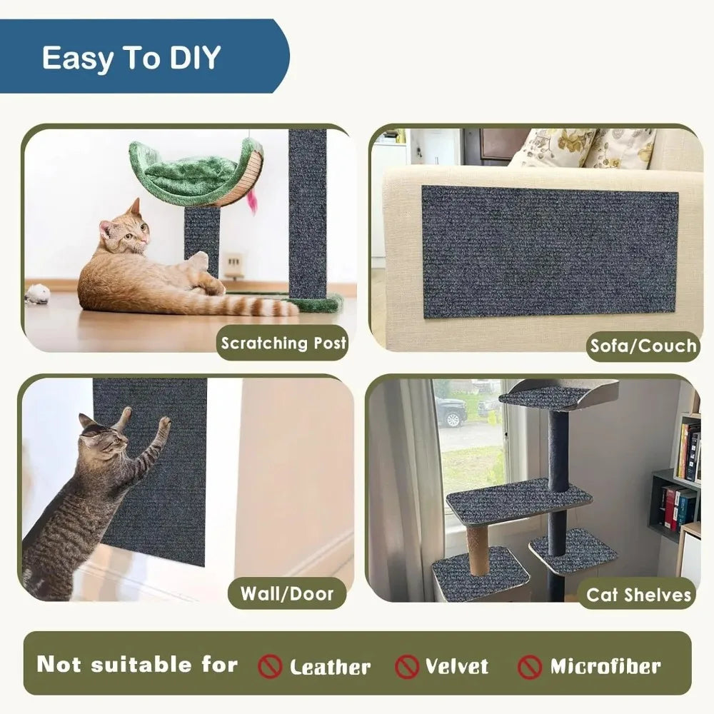 🐾 Universal Cat Scratching Mat – Wall, Furniture & Floor Protector