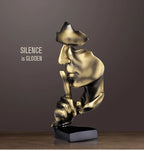 ✨ “Silence Is Golden” Abstract Face Statue – Modern Home Decor 🖤✨