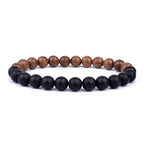 ✨ “Dual-Tone Beaded Bracelet – Natural Stone & Wood Mix | Unisex Wrist Accessory” ✨