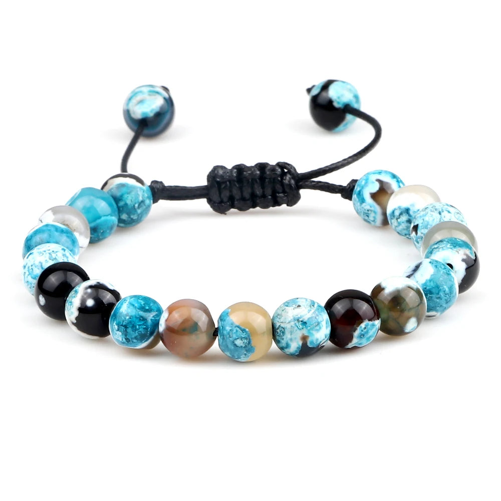 ✨ Unisex Beaded Bracelet – Colorful Natural Stone Wristband 💫