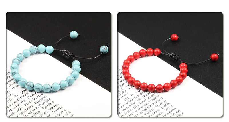 ✨ Unisex Beaded Bracelet – Colorful Natural Stone Wristband 💫