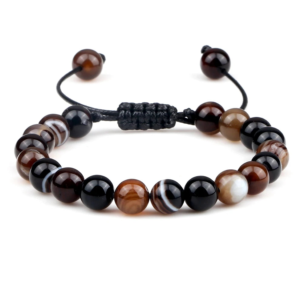 ✨ Unisex Beaded Bracelet – Colorful Natural Stone Wristband 💫