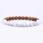 ✨ “Dual-Tone Beaded Bracelet – Natural Stone & Wood Mix | Unisex Wrist Accessory” ✨