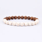 ✨ “Dual-Tone Beaded Bracelet – Natural Stone & Wood Mix | Unisex Wrist Accessory” ✨