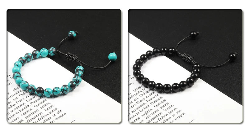 ✨ Unisex Beaded Bracelet – Colorful Natural Stone Wristband 💫