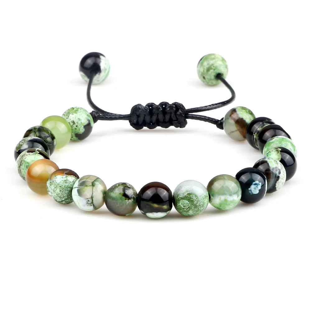 ✨ Unisex Beaded Bracelet – Colorful Natural Stone Wristband 💫