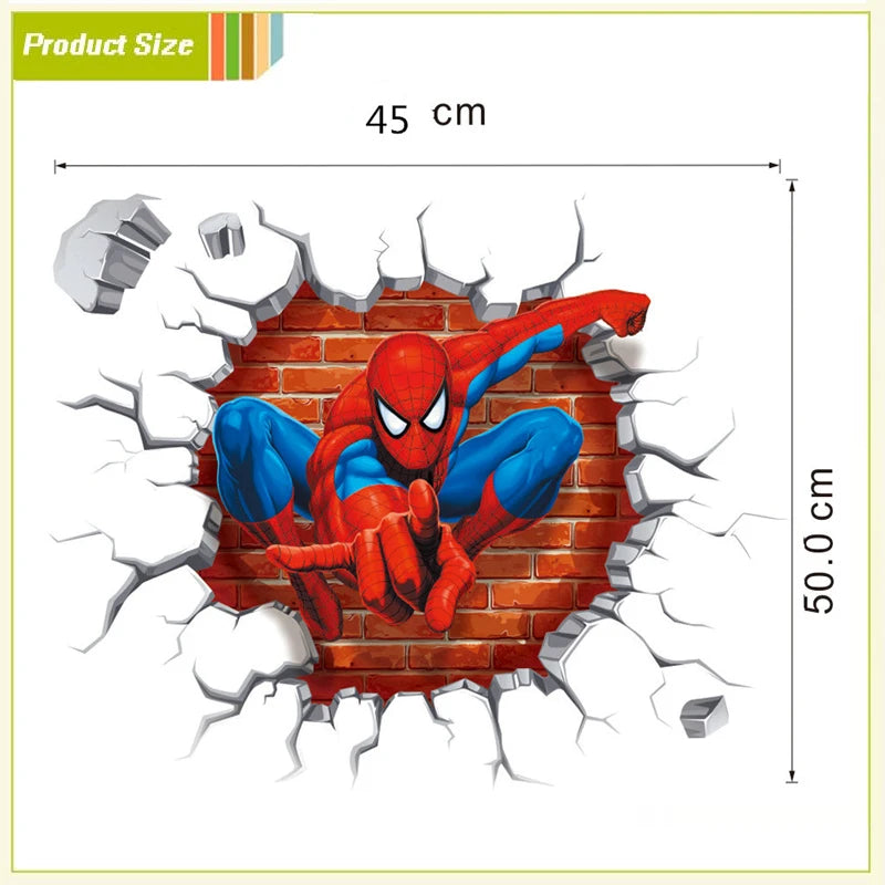 🕷️ 3D Spider-Man Wall Stickers – Room Decor for Superhero Fans 🦸‍♂️✨
