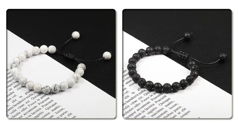 ✨ Unisex Beaded Bracelet – Colorful Natural Stone Wristband 💫