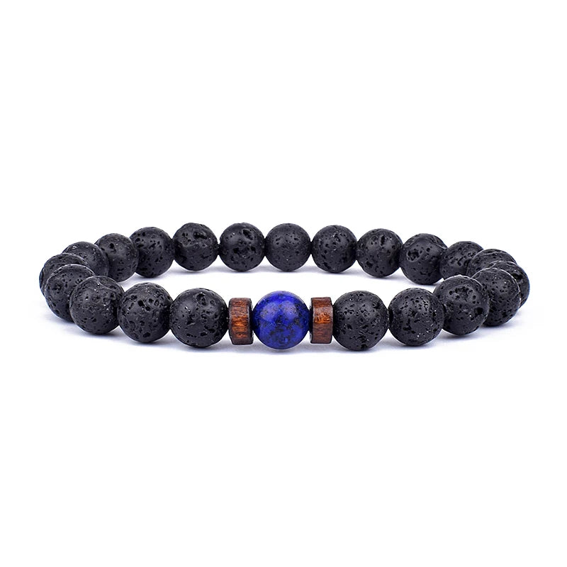 ✨ “Dual-Tone Beaded Bracelet – Natural Stone & Wood Mix | Unisex Wrist Accessory” ✨