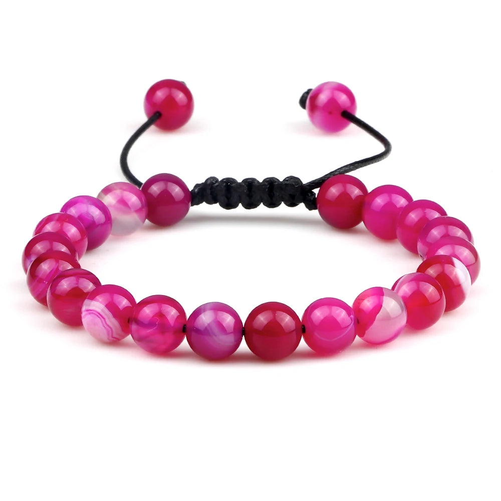 ✨ Unisex Beaded Bracelet – Colorful Natural Stone Wristband 💫