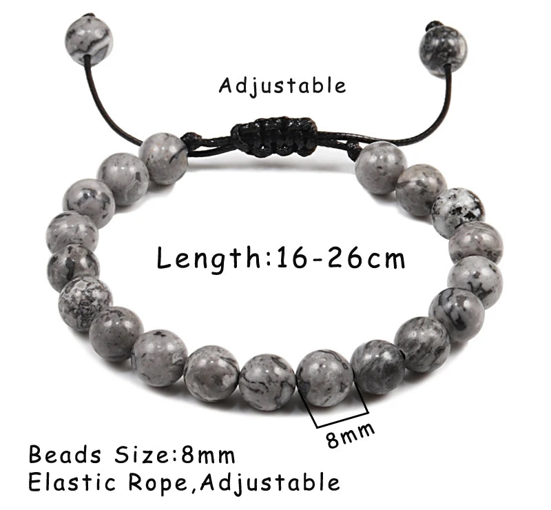 ✨ Unisex Beaded Bracelet – Colorful Natural Stone Wristband 💫