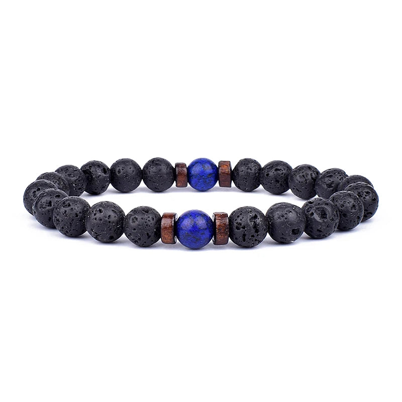✨ “Dual-Tone Beaded Bracelet – Natural Stone & Wood Mix | Unisex Wrist Accessory” ✨