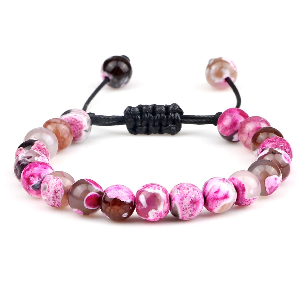 ✨ Unisex Beaded Bracelet – Colorful Natural Stone Wristband 💫