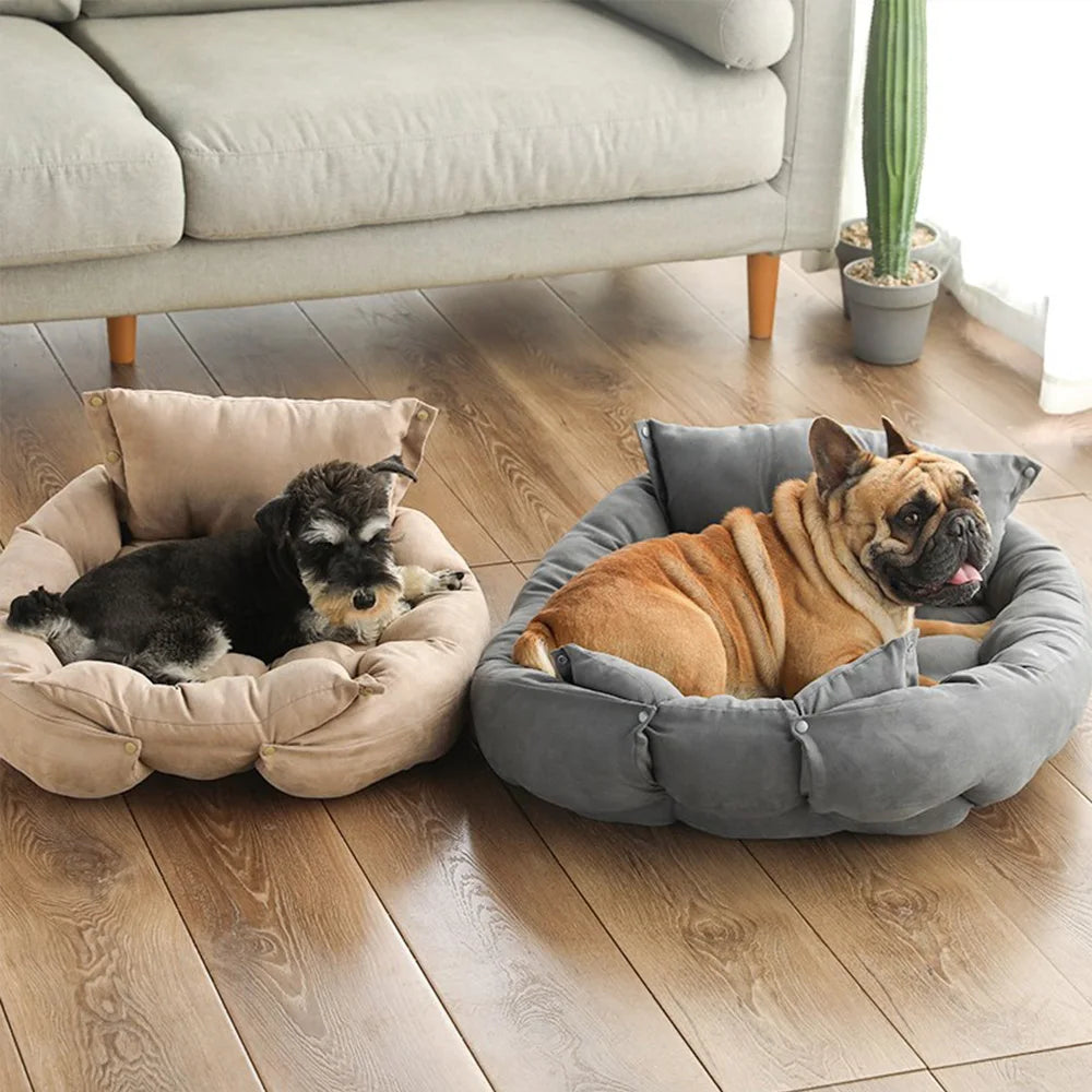 3-in-1 Kennel for Dogs and Cats - Transformable into a Soft Mat | Wraparound Bed, Warm & Washable