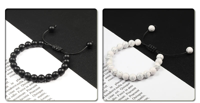 ✨ Unisex Beaded Bracelet – Colorful Natural Stone Wristband 💫