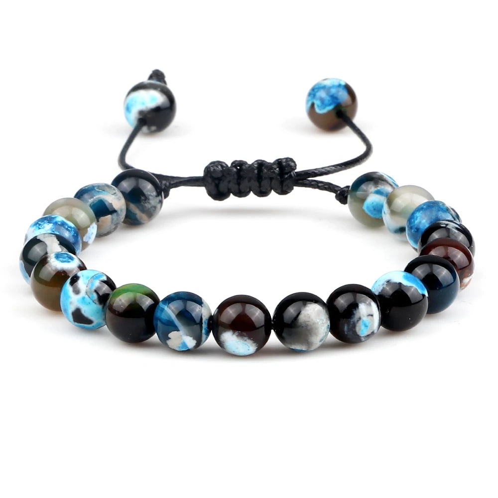 ✨ Unisex Beaded Bracelet – Colorful Natural Stone Wristband 💫