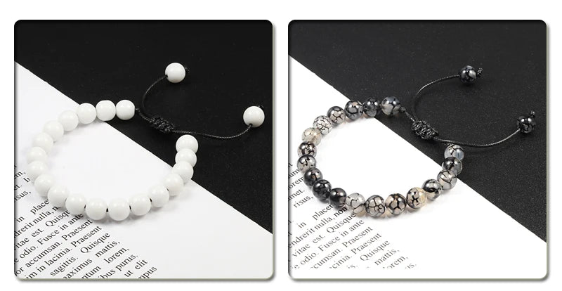 ✨ Unisex Beaded Bracelet – Colorful Natural Stone Wristband 💫