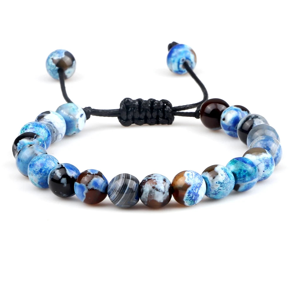 ✨ Unisex Beaded Bracelet – Colorful Natural Stone Wristband 💫