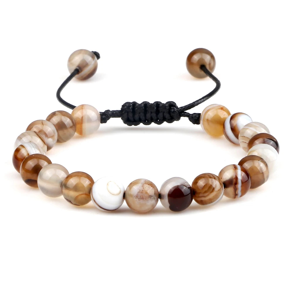 ✨ Unisex Beaded Bracelet – Colorful Natural Stone Wristband 💫