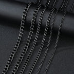 Men’s Sleek Steel Chain Necklace (Black / Silver / Gold) 🔗✨