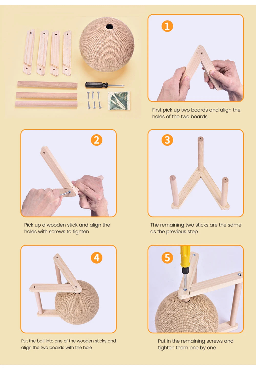 🐾 Rotating Scratcher Ball Tower for Cats 🐱✨