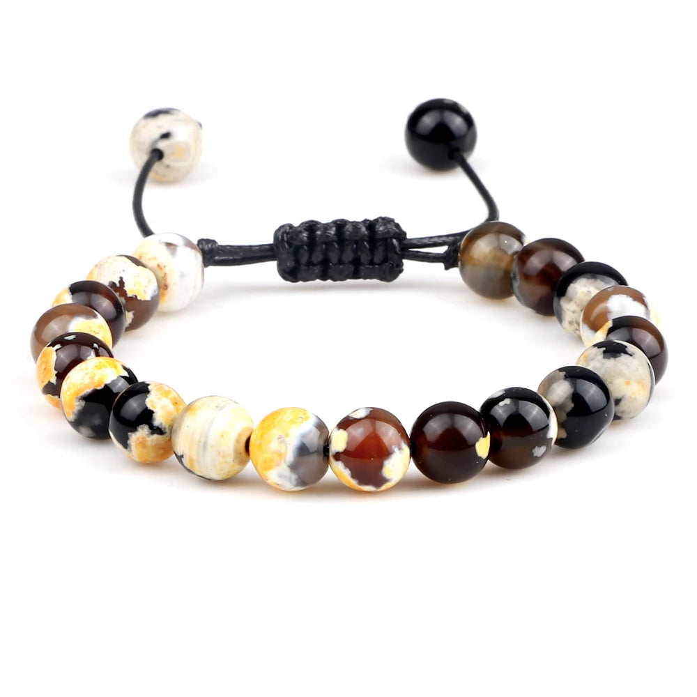 ✨ Unisex Beaded Bracelet – Colorful Natural Stone Wristband 💫