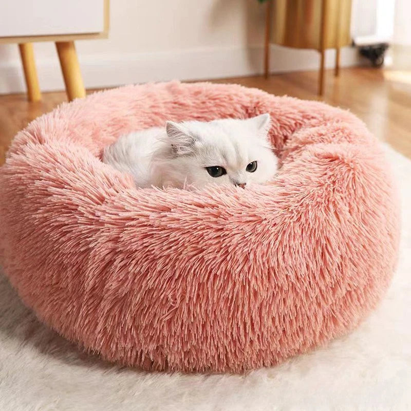 Soft Nest Bed for Dogs and Cats - Ultra-Soft Round Plush Kennel