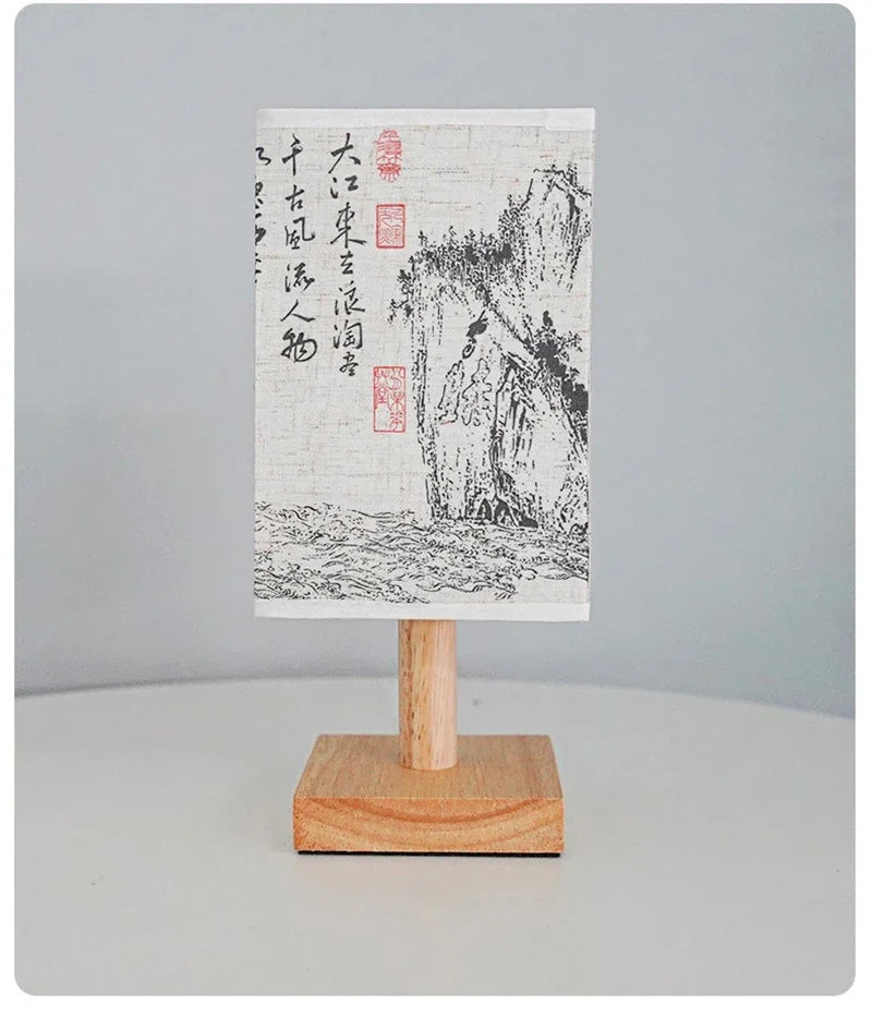 Chinese Style Bedside Lamp 🏮✨ - Dimmable Night Light with Fabric Lampshade