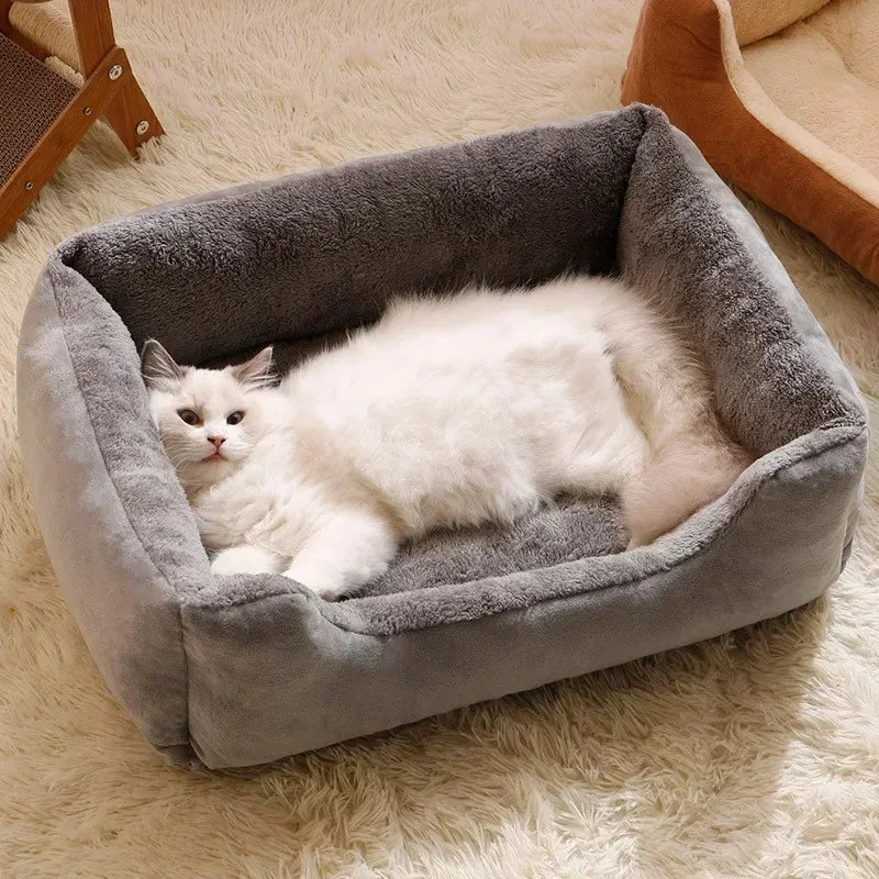 🐾 Cozy Plush Pet Bed – Ultra-Soft Rectangular Cushion for Cats & Small Dogs 🐾