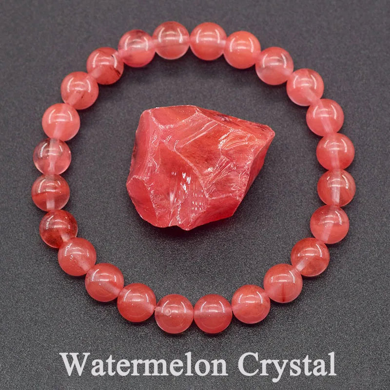 🌈 Natural Stone Energy Bracelet – 8mm Crystal Beads ✨