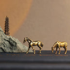 🐴 Mini Brass Horse Figurines – Vintage Zodiac Desktop Decor