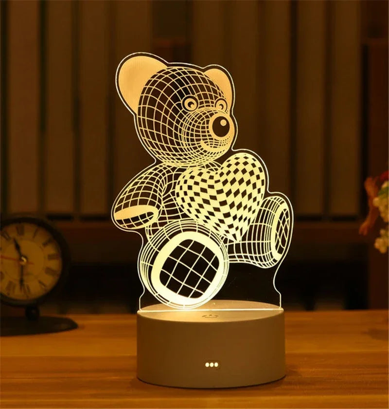 💡 3D Visual Illusion Night Light – LED Desk Lamp