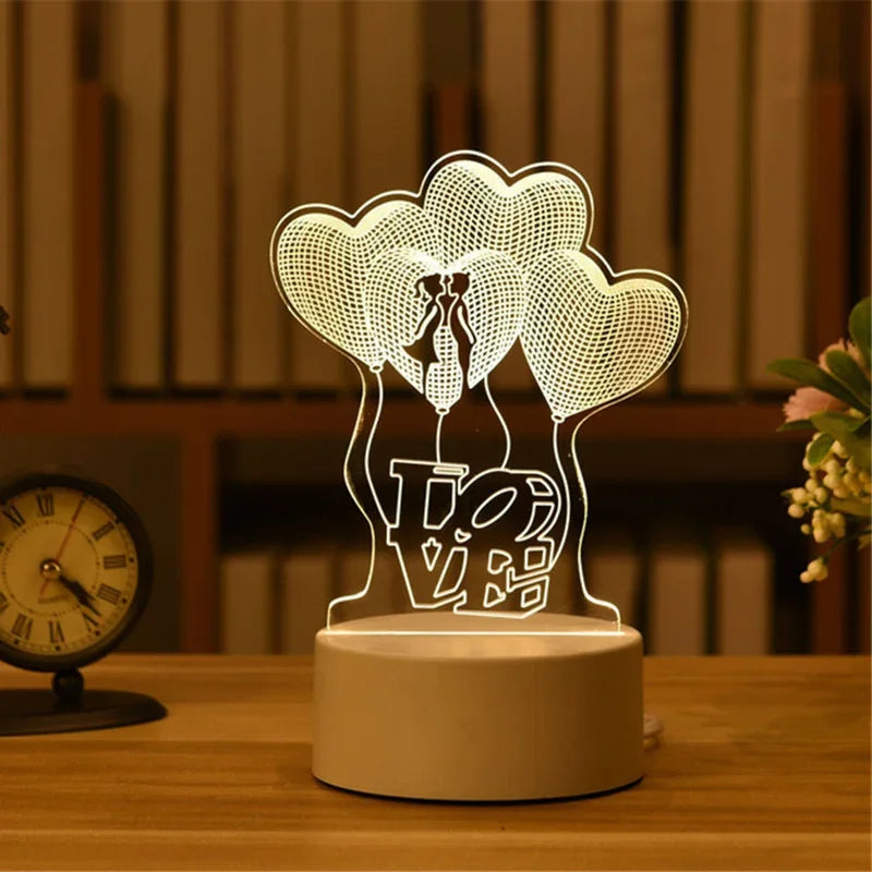 💡 3D Visual Illusion Night Light – LED Desk Lamp