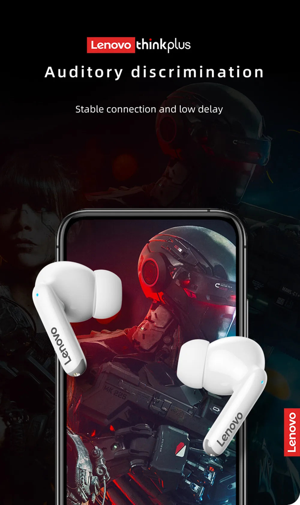 🎧 Lenovo Bluetooth 5.3 Dual-Mixed Stereo Earbuds – Noise Reduction, Deep Bass & Smart Touch Control ✨