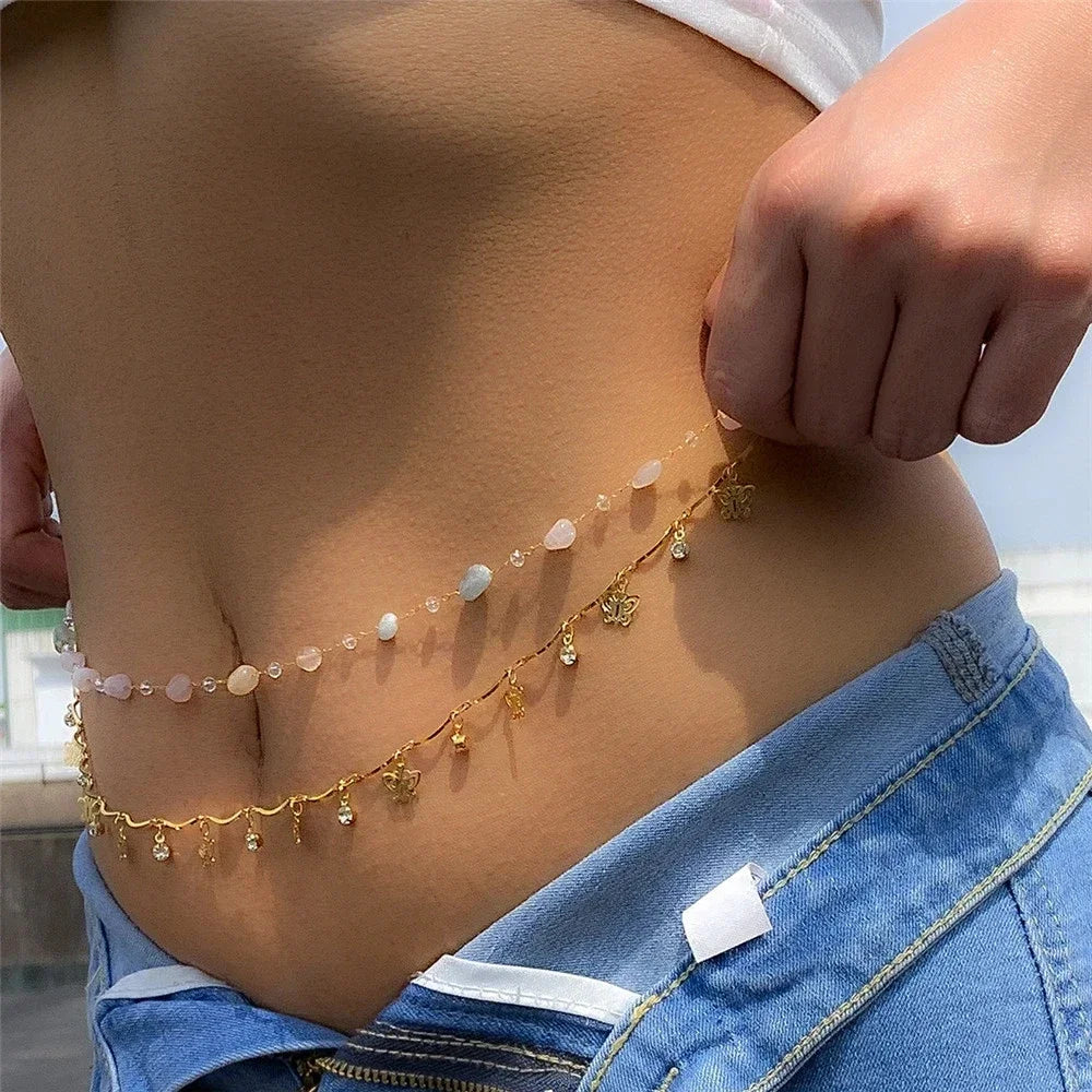🌟 Double-Layer Pearl Waist Chain – Elegant Body Jewelry for Women ✨💎