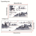 🌄 Chinese Ink Landscape Wall Stickers – 3-Piece Set