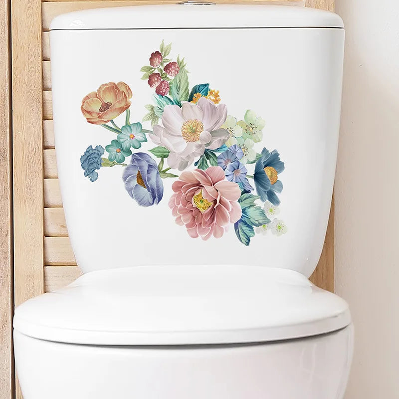 🌿✨ Green Leaf Toilet & Bathroom Wall Stickers — Waterproof Decorative Decals