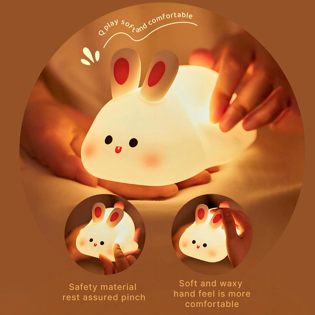 Cute Silicone Night Light – Ricaricabile & Touch | Fox 🦊, Rabbit 🐰, Penguin 🐧, Giraffe 🦒, Slot 🦥, Nylon 🌙, Flamingo 🦩