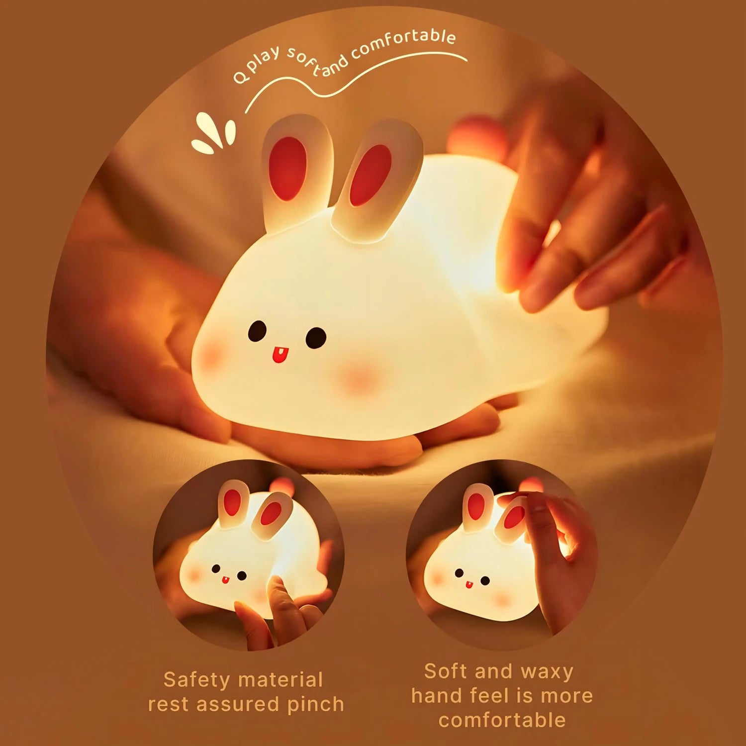 Cute Silicone Night Light – Ricaricabile & Touch | Fox 🦊, Rabbit 🐰, Penguin 🐧, Giraffe 🦒, Slot 🦥, Nylon 🌙, Flamingo 🦩