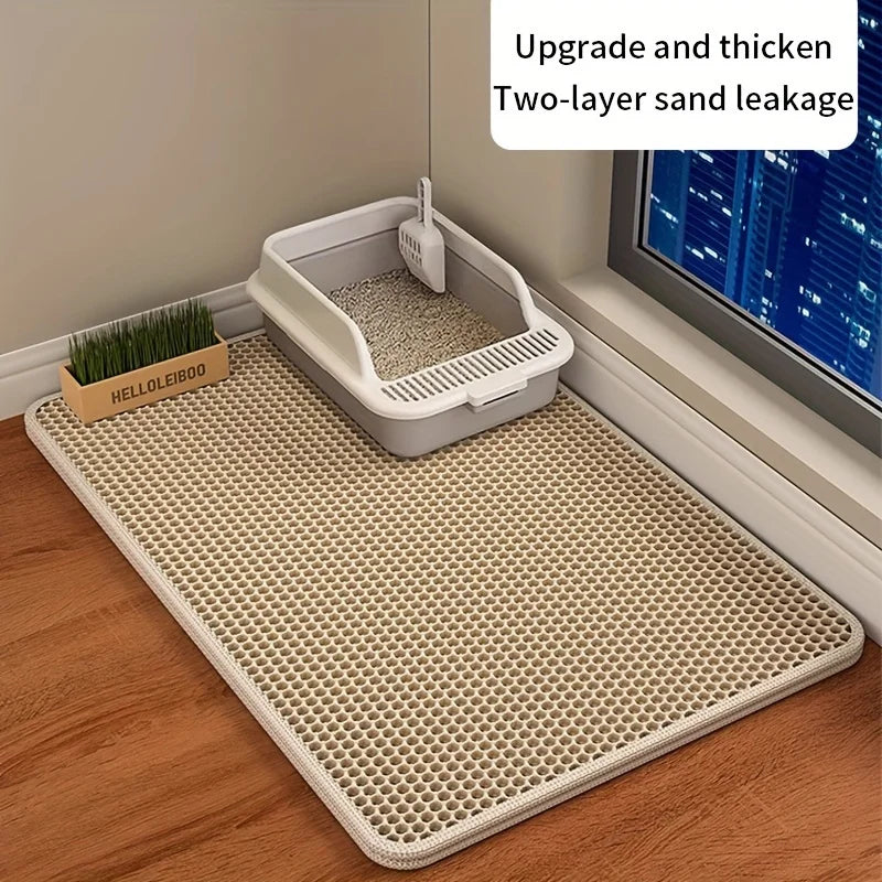 Double-Layer Cat Litter Trapper Mat 🐾 | Waterproof, Easy-Clean & Anti-Scatter