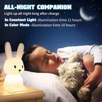 🐰 LED Night Light – Cute Silicone Rabbit Touch Lamp