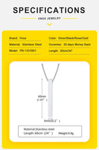 🔗 Bold Men’s Pendant Necklace – Stainless Steel Statement Chain (Gold & Silver)