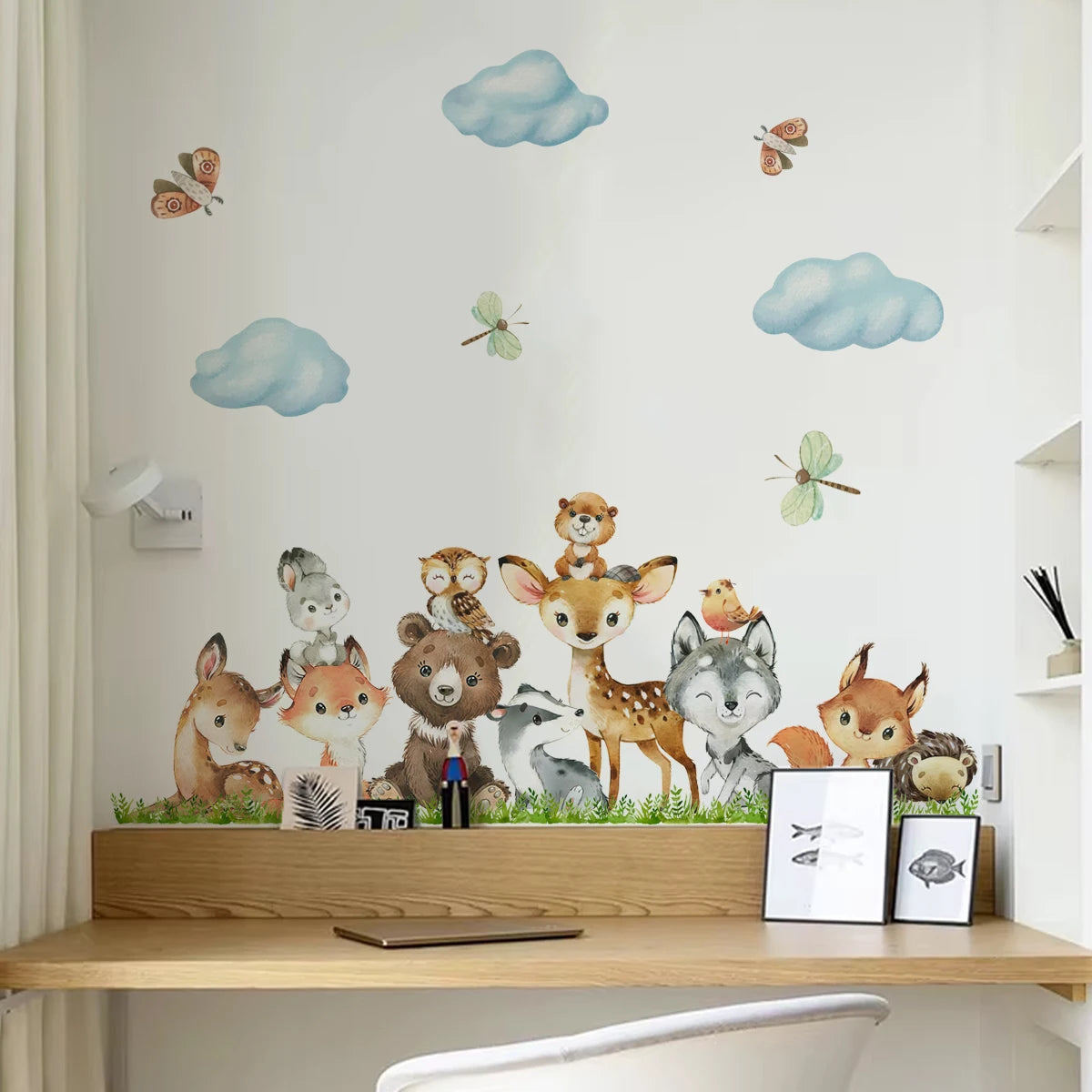 🌲 “Forest Friends Wall Decals – Cute Animal Nursery Stickers” 🦊🐻🦉✨