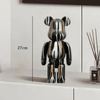 🧸✨ Graffiti Bear Resin Statue – 27cm Artistic Decor Figurine