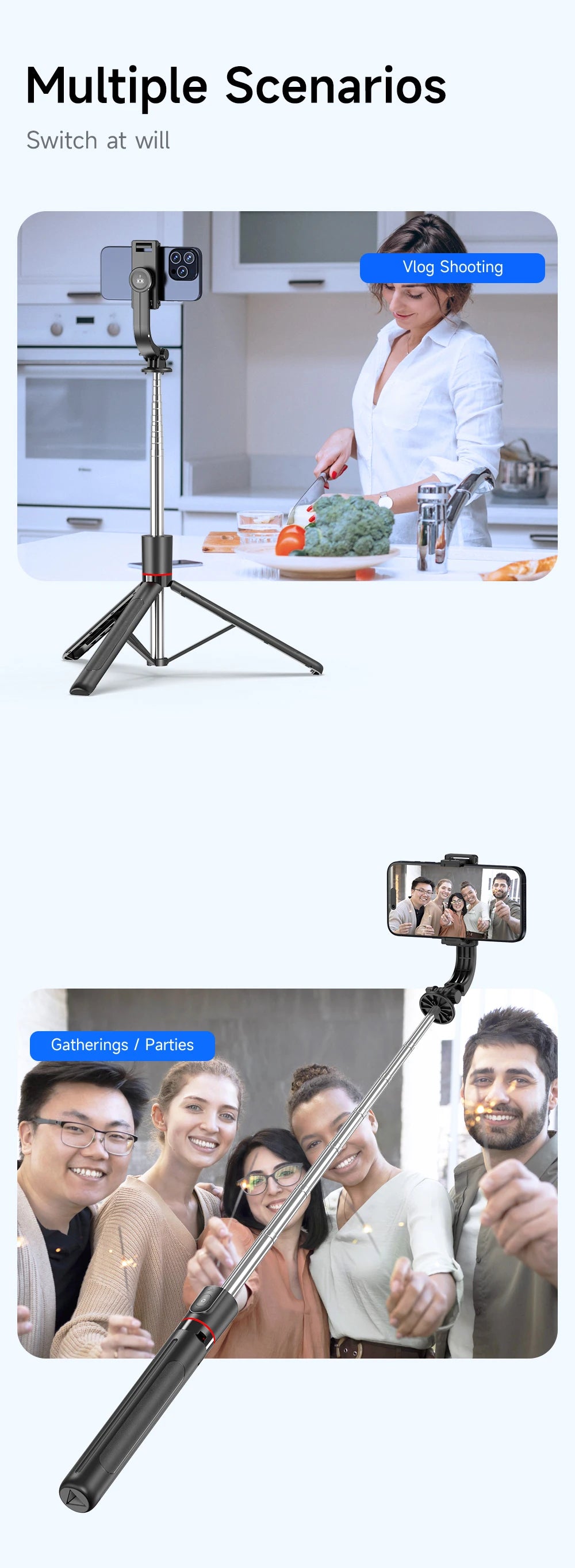 F15 68” Tripod & Selfie Stick with Wireless Remote – 360° Rotation Phone Stand for TikTok, Vlogging & Photography 📱🎬