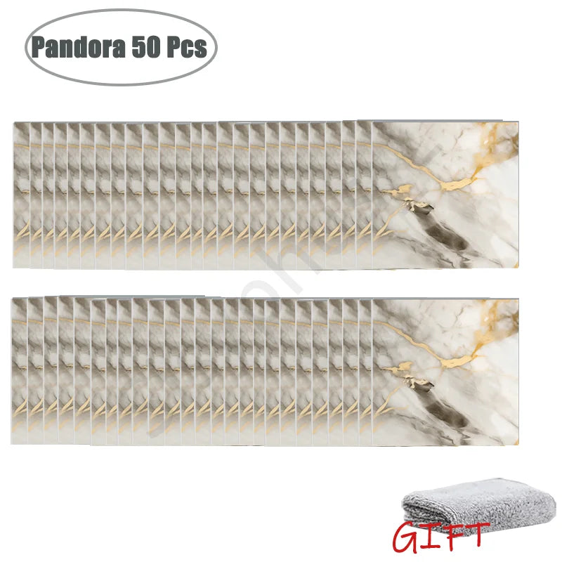 ✨ Marble-Style Waterproof Tile Stickers (10–50 pcs) – Peel & Stick Wall Decor 🧱✨