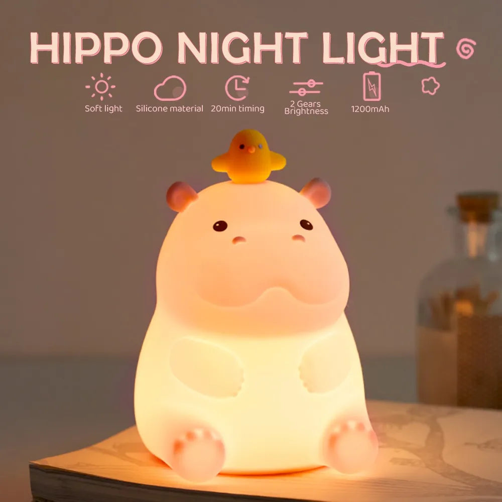 Cute Silicone Night Light – Ricaricabile & Touch | Fox 🦊, Rabbit 🐰, Penguin 🐧, Giraffe 🦒, Slot 🦥, Nylon 🌙, Flamingo 🦩