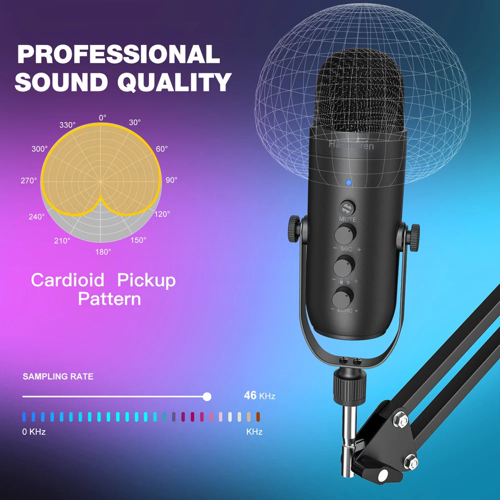 🎤 Pro Studio USB Microphone – Perfect for TikTok, Streaming & Voiceovers ✨