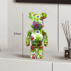🧸✨ Graffiti Bear Resin Statue – 27cm Artistic Decor Figurine
